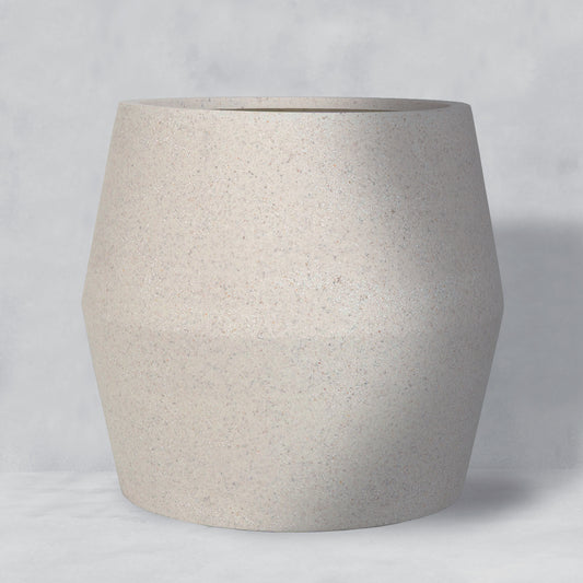 Macetero Malva Blanco de Polystone y Polyterrazzo para terraza